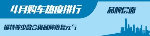 4月購車熱度,新舊造車勢力，4月汽車銷量，汽車銷量排行
